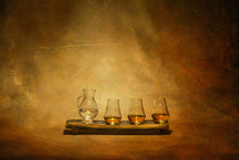 Load image into Gallery viewer, 4 Glass Whiskey Flight Oak Stave
